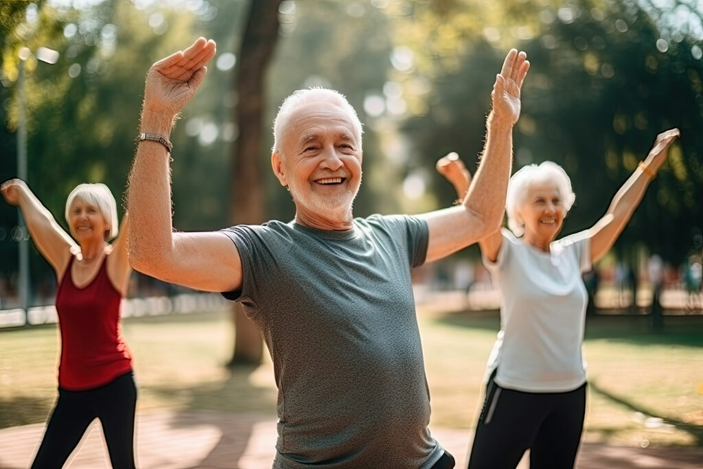 Sportlich aktive, ältere Menschen