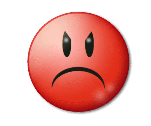 rotes gesicht mit wütendem Mund